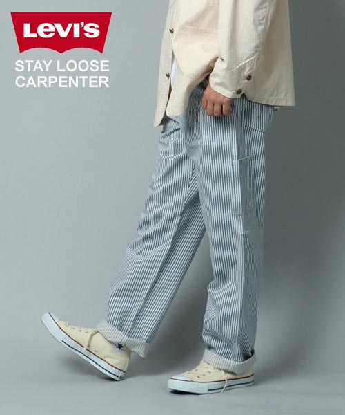 【Levi's/リーバイス】ヒッコリー ペインター カーペンターパンツ ブルーストライプ/55849－0010 ヒッコリー アメカジ ワーク  ワイドパンツ