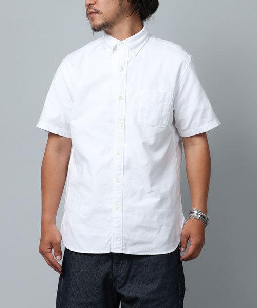 marukawa shonan(marukawa shonan)/オックスフォード ボタンダウン 半袖シャツ/カジュアル シャツ クールビズ シャツ/ホワイト