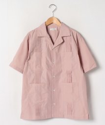 marukawa shonan(marukawa shonan)/ポプリン素材 キューバシャツ シャツ リゾート オープンカラー 開襟シャツ カジュアル/ピンク