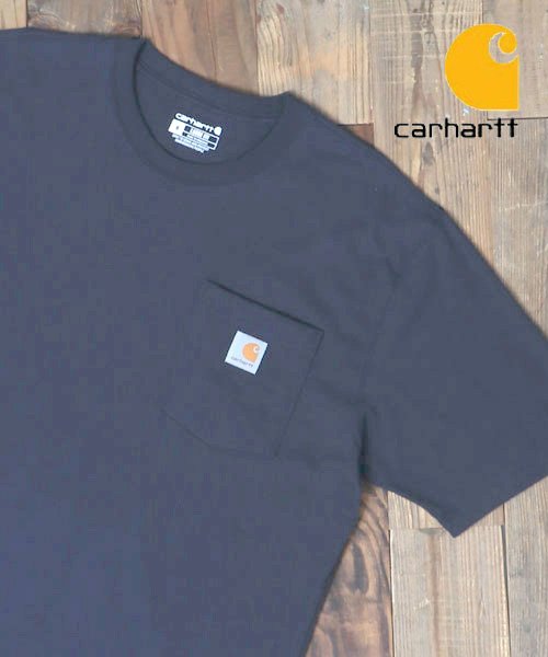 marukawa shonan(marukawa shonan)/【Carhartt/カーハート】ピスネーム半袖ポケットTシャツ/USサイズ アメカジ ワーク ミリタリー ストリート オーバーサイズ カジュアル ユニセックス/ネイビー