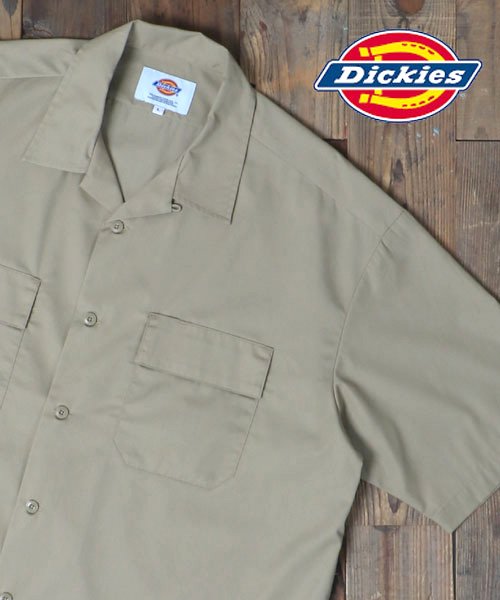 marukawa shonan(marukawa shonan)/【Dickies/ディッキーズ】オープンカラー 半袖 ワークシャツ/アメカジ ワーク ユニセックス カジュアル シャツ レオパード ペイズリー 無地　/ベージュ