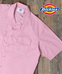 marukawa shonan(marukawa shonan)/【Dickies/ディッキーズ】オープンカラー 半袖 ワークシャツ/アメカジ ワーク ユニセックス カジュアル シャツ レオパード ペイズリー 無地　/ピンク