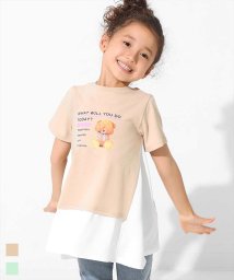 ANAP KIDS(アナップキッズ)/重ね着風ベアフォトチュニック/ベージュ