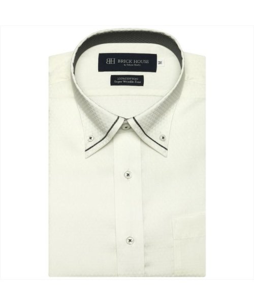 TOKYO SHIRTS(TOKYO SHIRTS)/ワイシャツ 半袖 形態安定 マイター BD 綿100% メンズ/オレンジ・イエロー