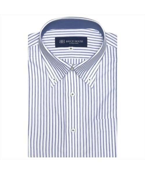 TOKYO SHIRTS(TOKYO SHIRTS)/ワイシャツ 半袖 形態安定 ビズポロ ニットシャツ BD メンズ/ブルー