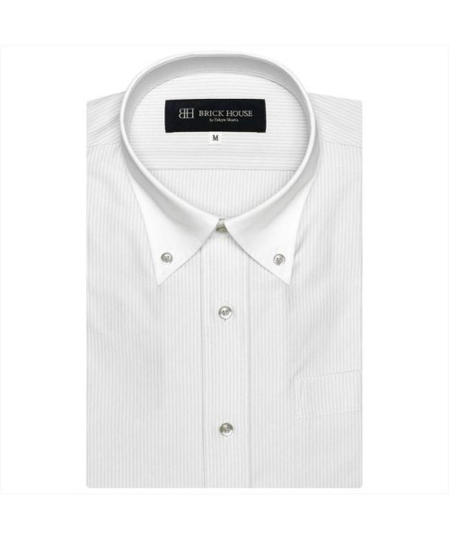 TOKYO SHIRTS(TOKYO SHIRTS)/ワイシャツ 半袖 形態安定 ビズポロ ニットシャツ クレリック BD メンズ/クロ・グレー