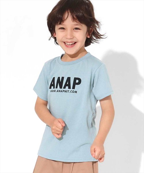 ANAP KIDS(アナップキッズ)/吸水速乾アドレスロゴＴシャツ/サックス