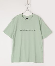 Amerikaya(Amerikaya)/【アメリカ屋】シンプルロゴ プリント 半袖 Tシャツ/グリーン