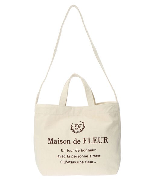 Maison de FLEUR(メゾンドフルール)/ブランドロゴキャンバス2Wayトートバッグ/ナチュラル