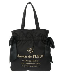 Maison de FLEUR(メゾンドフルール)/スモールダブルリボントートバッグ/ブラック