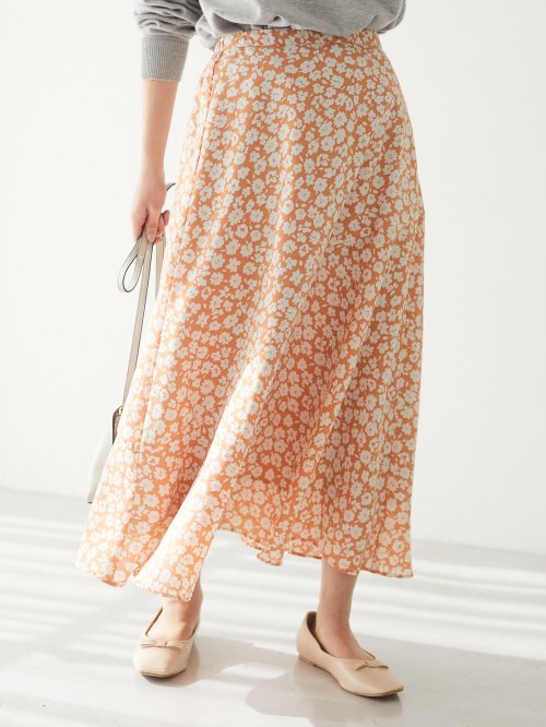 セール Web限定 裾ゴム付 花柄マーメイドスカート グリーンパークス Green Parks Magaseek