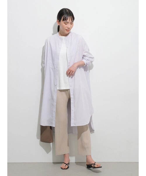 セール More 6月号掲載 スタンドカラーシアーシャツワンピース アメリカン ホリック American Holic Magaseek