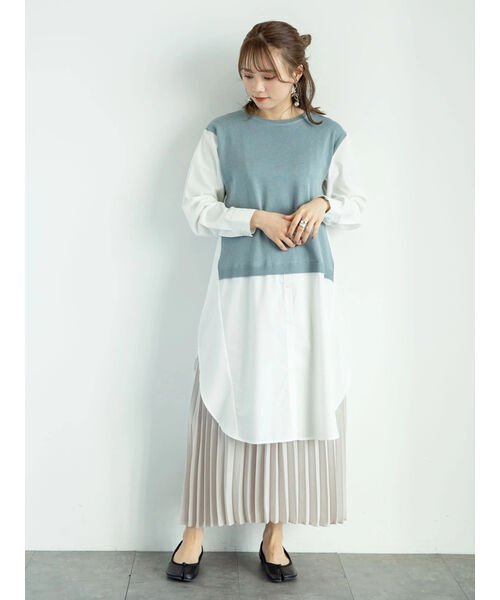 クーポン開催中 セール 60 Off レイヤード風ニットワンピース アースミュージック エコロジー Earth Music Ecology Magaseek