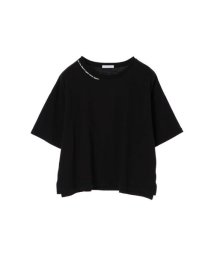 KOE(コエ)/ショート丈バックプリントTシャツ/ブラック