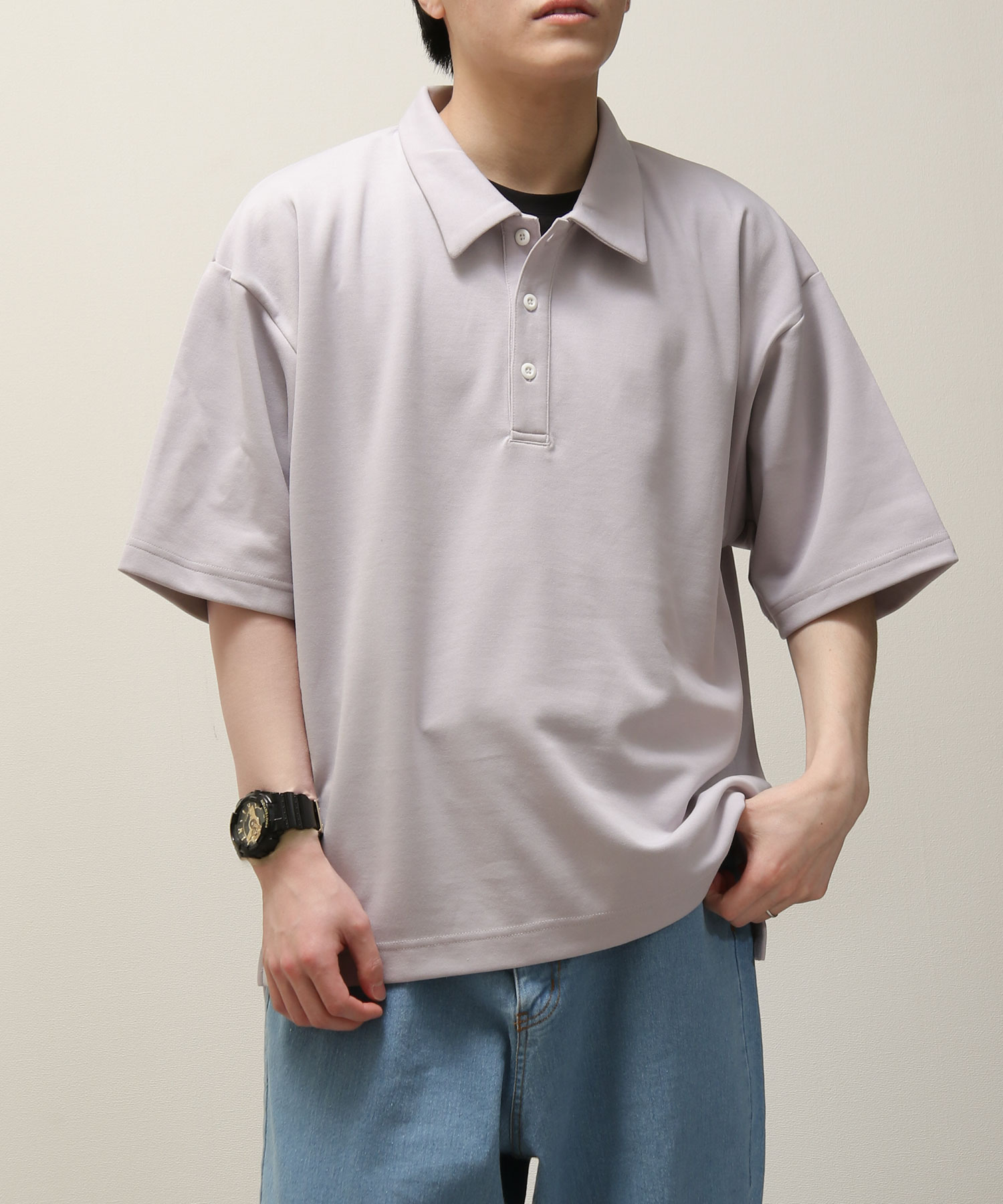 【21028-11gz】T/Cポンチポロシャツ
