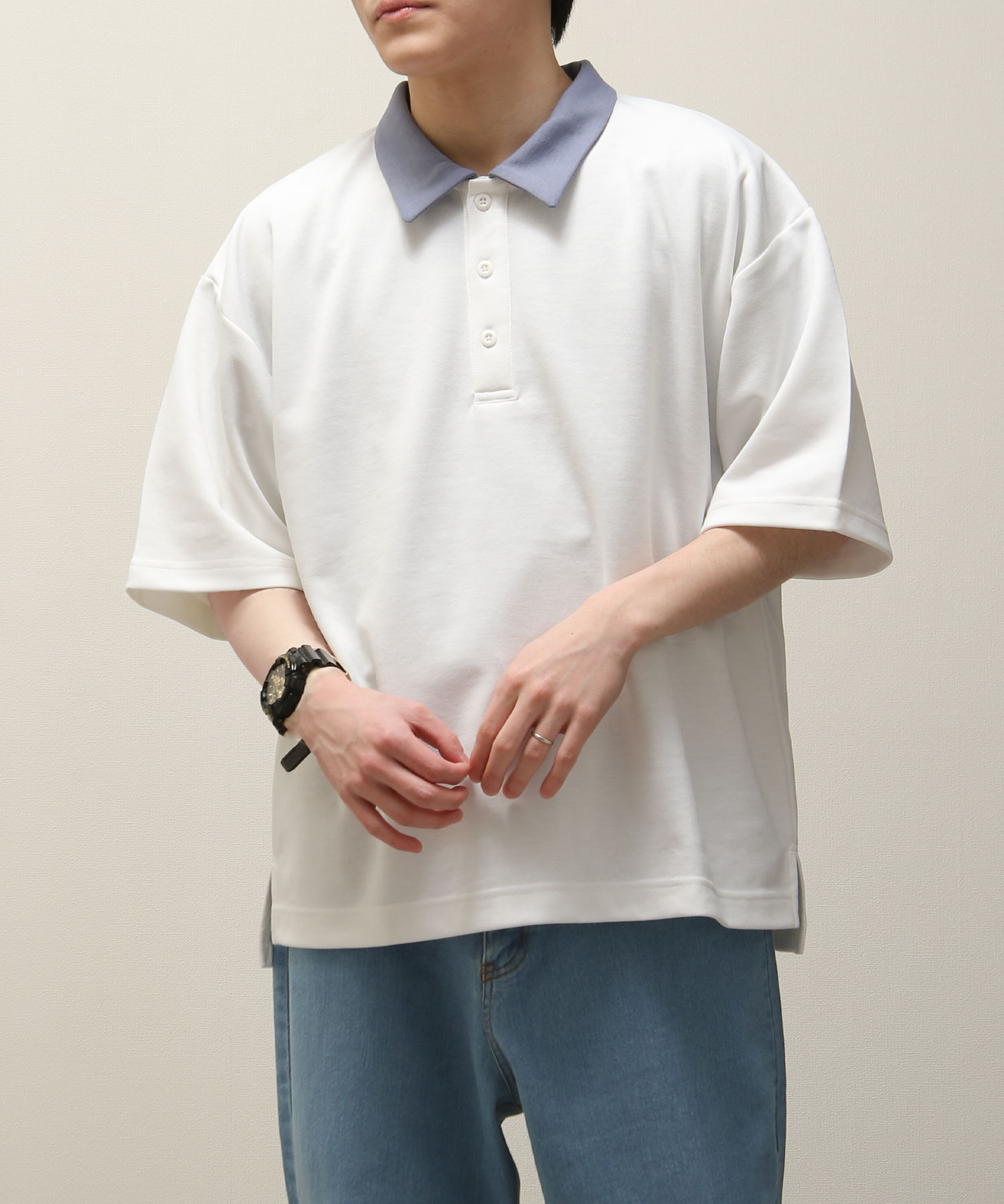【21028-11gz】T/Cポンチポロシャツ
