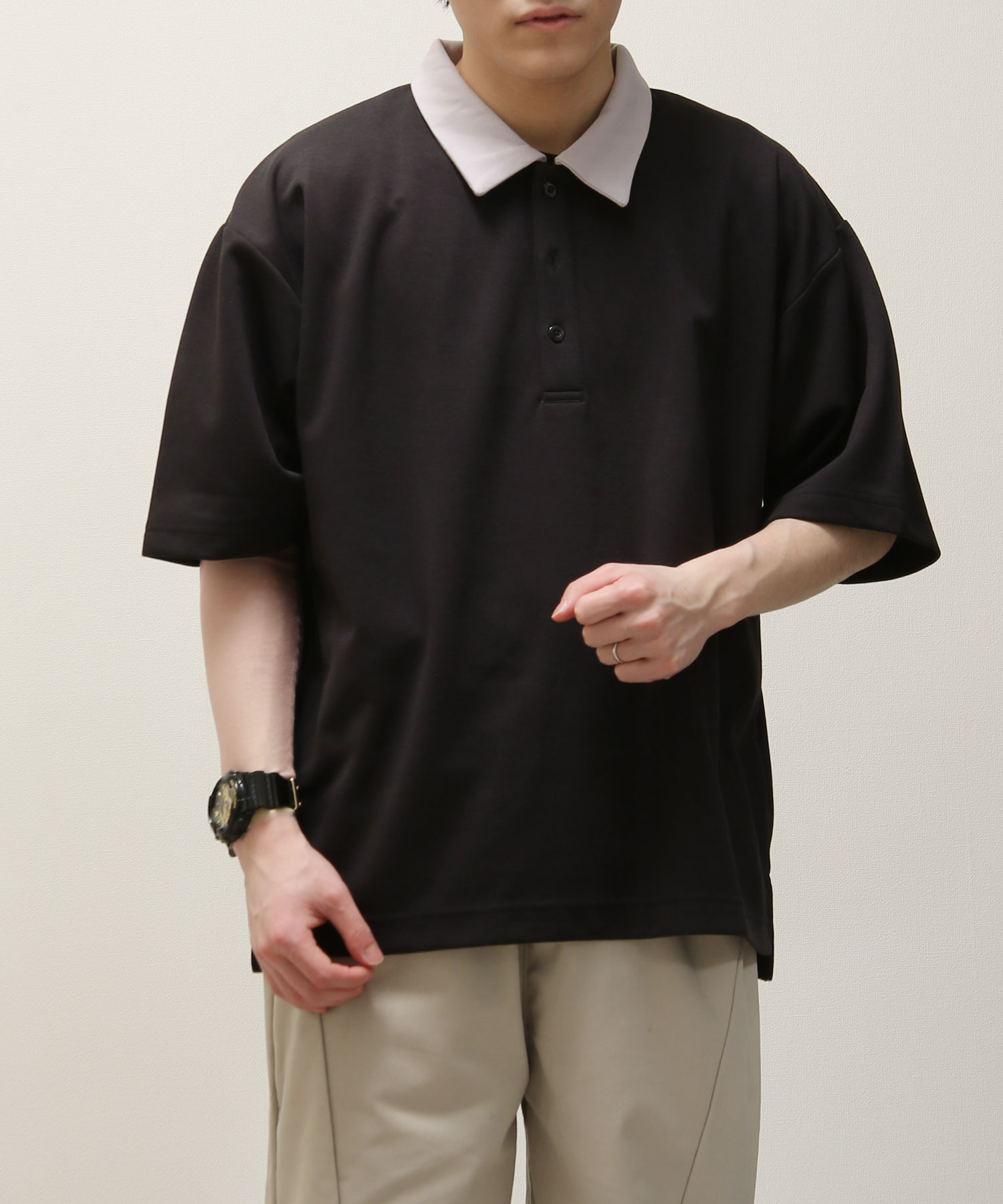 【21028-11gz】T/Cポンチポロシャツ