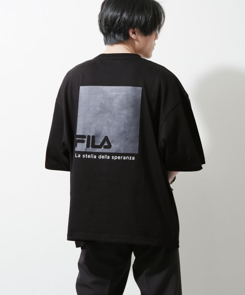 ZIP FIVE(ジップファイブ)/【fh7887】FILAユニセックスビッグシルエットTシャツ/ブラック