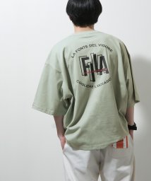 ZIP FIVE(ジップファイブ)/【fh7889】FILAユニセックスバックイラストTシャツ/グリーン