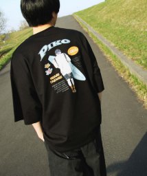 ZIP FIVE(ジップファイブ)/【pkm1441】PIKO ビックシルエットイラストTシャツ/ブラック