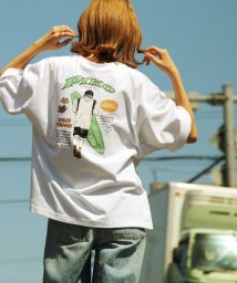 ZIP FIVE(ジップファイブ)/【pkm1441】PIKO ビックシルエットイラストTシャツ/ホワイト