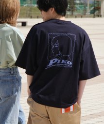 ZIP FIVE(ジップファイブ)/【pkm1444】PIKO ビックシルエットイラストTシャツ/ネイビー