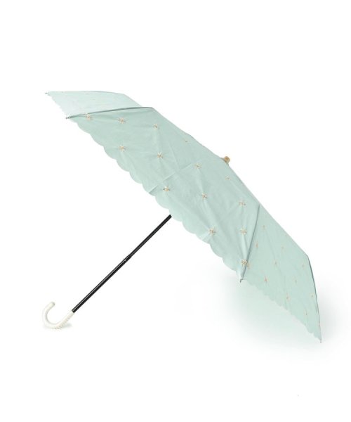 Ober Tashe(ESPERANZA／OberTashe)/【晴雨兼用】プチフラワー刺繍折り畳み傘/グリーン（322）