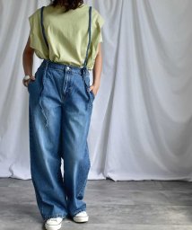 ARGO TOKYO(アルゴトウキョウ)/Suspender denim pants 22019　サスペンダーデニムパンツ　サスペンダーパンツ　デニムパンツ　ロングデニム　ロングパンツ　ストレートデニム/ネイビー