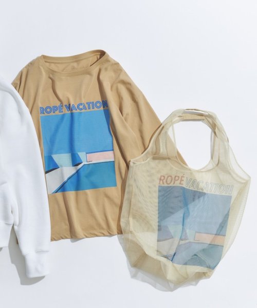 ROPE'(ロペ)/永井博×ROPE'VACATION Mesh Bag/ベージュ（27）