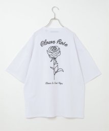 VENCE　EXCHANGE(ヴァンス　エクスチェンジ)/ローズ刺繍Tシャツ/ホワイト