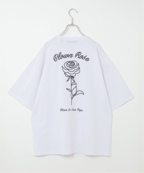 VENCE　EXCHANGE(ヴァンス　エクスチェンジ)/ローズ刺繍Tシャツ/ホワイト