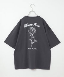 VENCE　EXCHANGE(ヴァンス　エクスチェンジ)/ローズ刺繍Tシャツ/ブラック