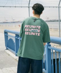 Rocky Monroe(ロッキーモンロー)/プリントT メンズ レディース 半袖 Tシャツ カットソー バックプリント 韓国ブランド teeazstudio REUNITE オーバーサイズ ビッグシルエッ/グリーン