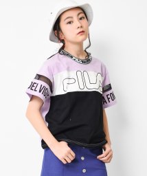 RiCO SUCRE(リコ シュクレ)/FILA袖ロゴ切り替えTシャツ/ラベンダー