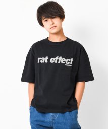 RAT EFFECT(ラット エフェクト)/ポケット付きフロントプリントビッグTシャツ/ブラック