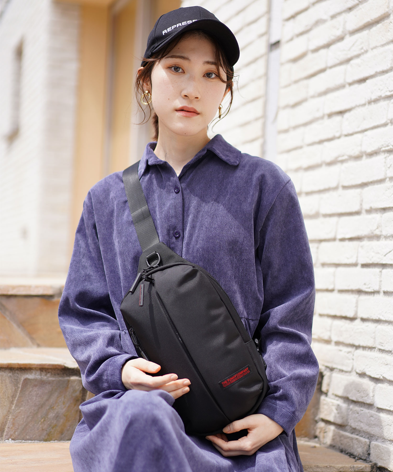 [THE FUNNY COMPANY] メンズボディバッグ BLACK LABEL ブラックレーベル Hikina CORDURA(R)  コーデュラ・バリスティ