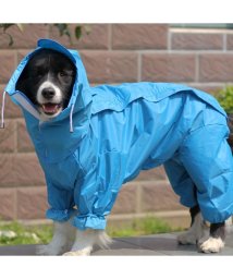 HAPPY DOG!!(はっぴーDOG！！)/レインコート 大型犬 犬 服 犬服 犬の服 カッパ 雨具 合羽 マジックテープ フ ドッグウェア【春 夏 春夏 夏服 毛抜け防止 毛落ち防止 おしゃれ 可愛い /ブルー