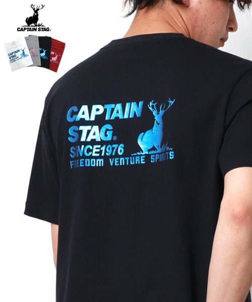 MARUKAWA(マルカワ)/【CAPTAIN STAG】キャプテン スタッグ メンズ 半袖 ポケット バック ロゴ Tシャツ/ブラック