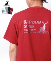MARUKAWA(マルカワ)/【CAPTAIN STAG】キャプテン スタッグ メンズ 半袖 ポケット バック ロゴ Tシャツ/レッド