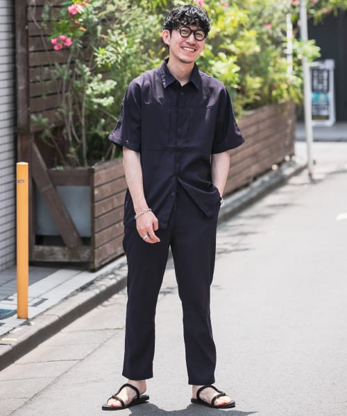セール セットアップ着用可能 切り替えパナマ半袖シャツ アイテムズアーバンリサーチ メンズ Items Urbanresearch Magaseek