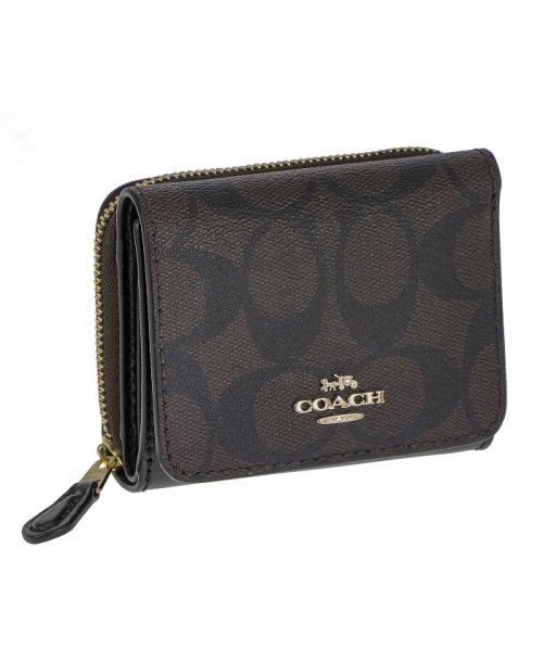 COACH(コーチ)/COACH コーチ 7331 三つ折り財布/ブラウン/ブラック