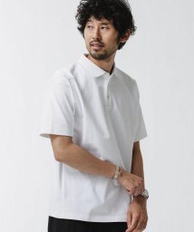 nano・universe(ナノ・ユニバース)/NO MUFFIN スタンディングポロシャツ/ホワイト