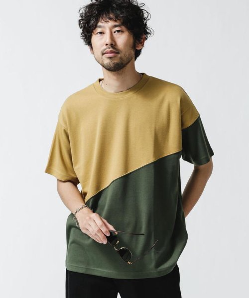 nano・universe(ナノ・ユニバース)/バイカラー切替Tシャツ　Type．2/パターン21