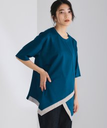 Bou Jeloud(ブージュルード)/裾配色デザインヘムチュニック/ブルー