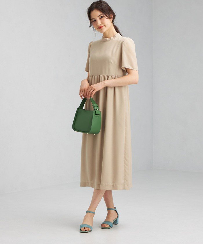 D Gb ハイネック キリカエ ギャザー ワンピース グリーンレーベルリラクシング Green Label Relaxing Magaseek