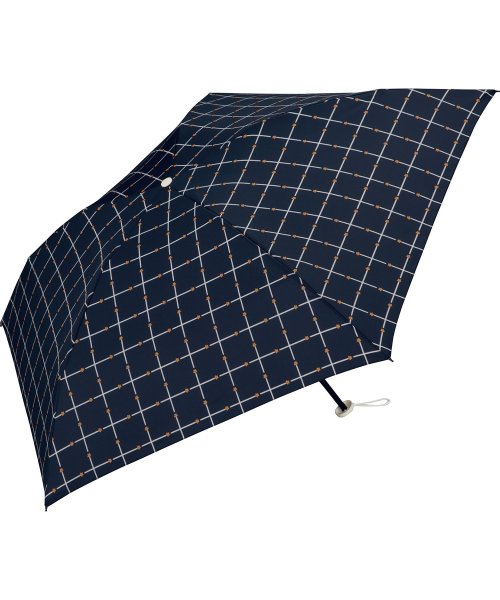 Wpc．(Wpc．)/【Wpc.公式】雨傘 [Air－Light] エアライトアンブレラ フラワーチェック 50cm 超軽量 レディース 折りたたみ傘 /NV