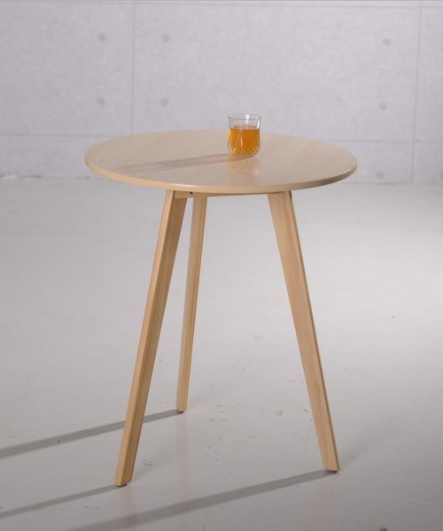 aimoha(aimoha（アイモハ）)/サイドテーブル 木製 おしゃれ 円形 ナイトテーブル ソファ/ベージュ
