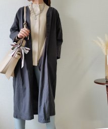 aimoha(aimoha（アイモハ）)/綿麻の涼しいガウン アウター レディース 春服/ダークグレー