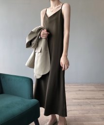 aimoha(aimoha（アイモハ）)/キャミソールワンピース 韓国ファッション ハイウエスト/モカ
