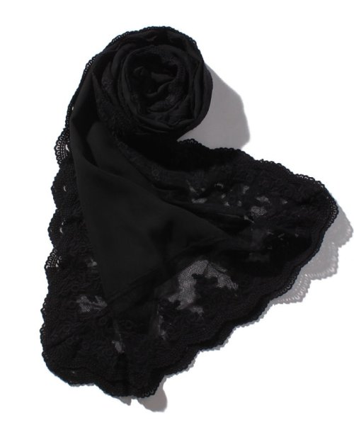 SHIPS WOMEN OUTLET(シップス　ウィメン　アウトレット)/(9999)LB:TRIMMING LACE STOLE/ブラック
